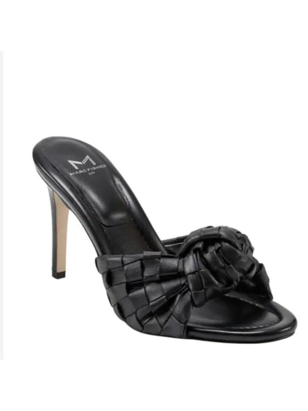 Marc Fisher LTD Women's Janna Woven High Heel Leather Slide Sandal - NWT